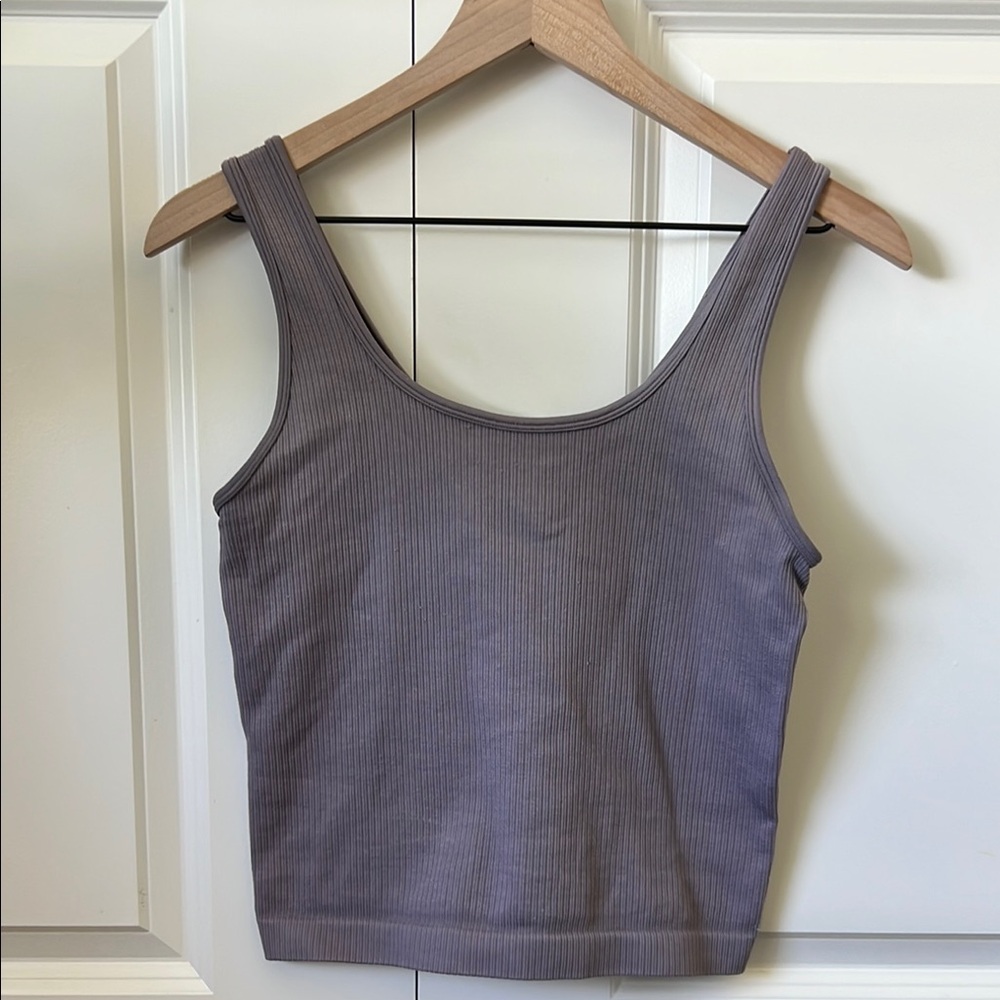 Universal Purple Ribbed Women's Tank Top